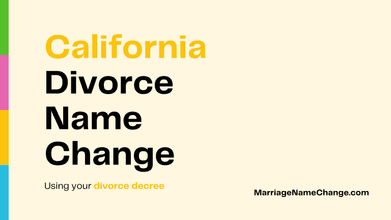 California divorce name change, using your divorce decree