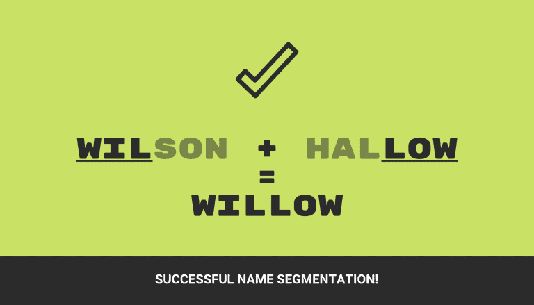 Successful name segmentation