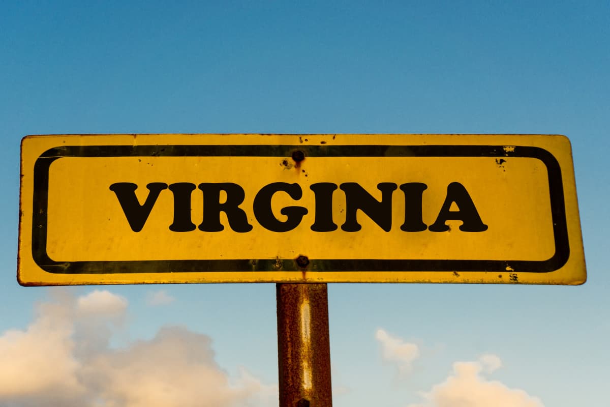 Yellow Rusted Virginia Road Sign